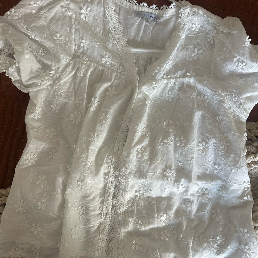 Baltic Born Pauline Embossed Top | Off White - L